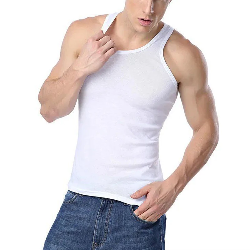 Men Sleeveless Vest Pure Color Bodybuilding Motion Outerwear Sweatshirt Young Men\'S Sports Fitness Slim Vest Fashion Bottoming