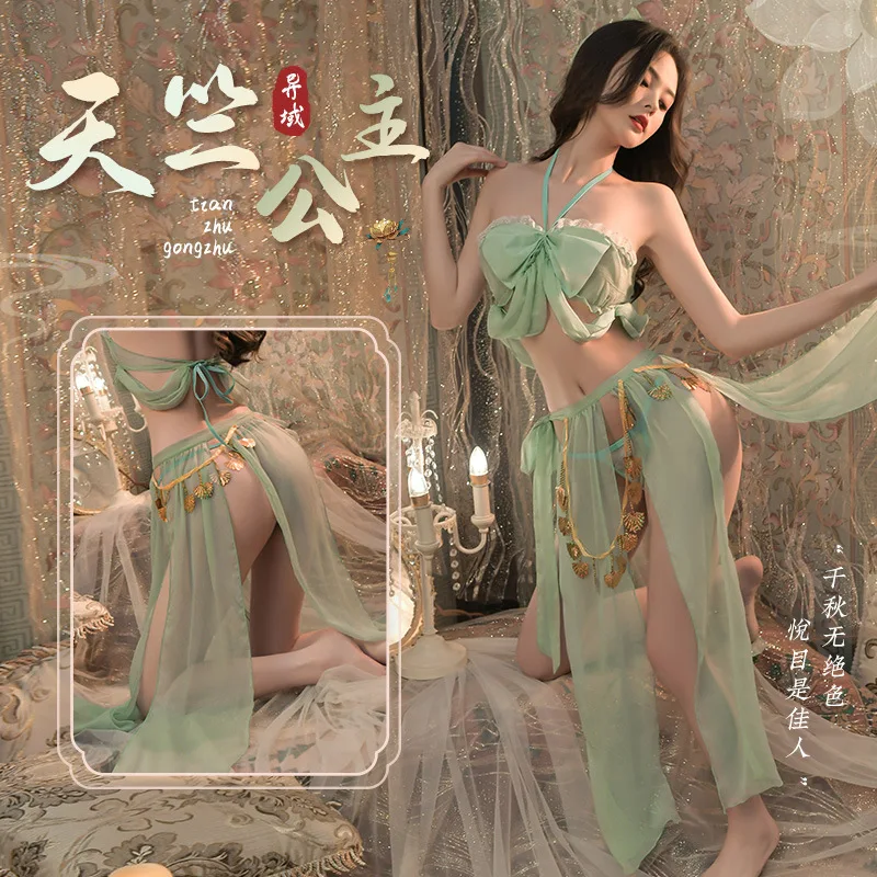 

Tang Suit Long-sleeved Erotic Underwear New Antique Hanfu Uniform Temptation Flirting Hot Bed Passion Pajamas