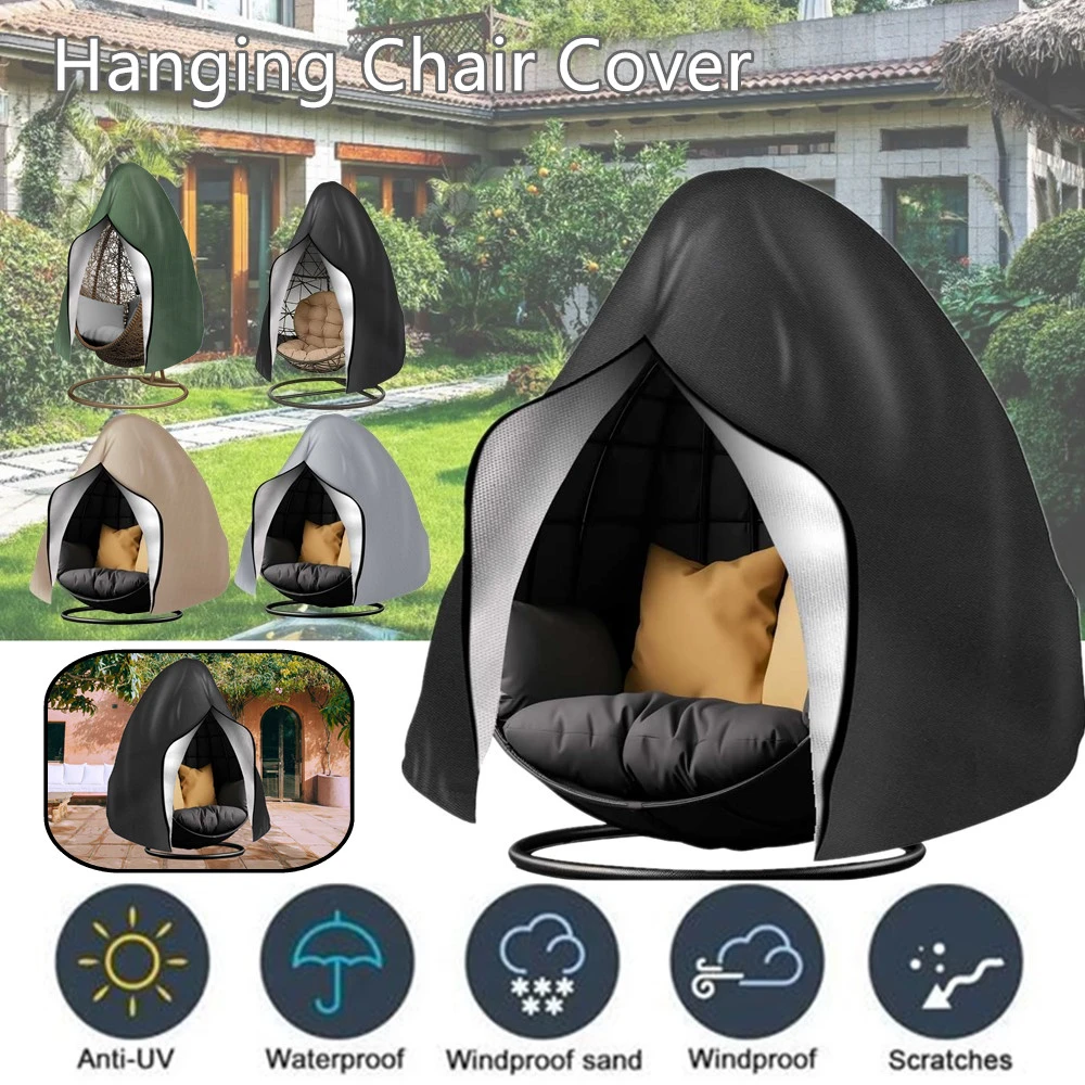 Patio Hanging Egg Chair Cover Waterproof 210D Heavy Duty Single/Double Seat Cocoon Swing Egg Chair Covers Garden Dust Protector