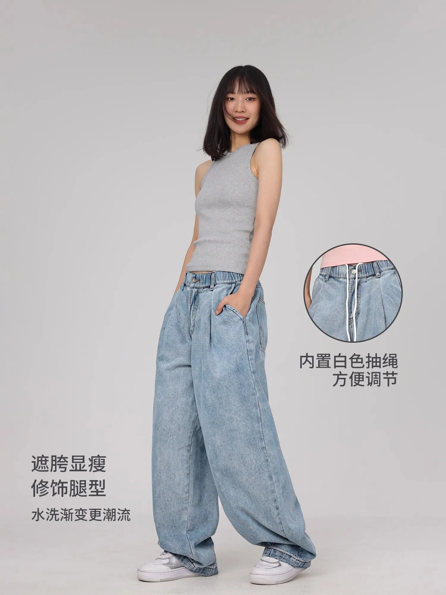 CBXLAB Street Dance Women's American vintage hip-hop jeans street spicy girl dancing pants jazz dance carrot pants