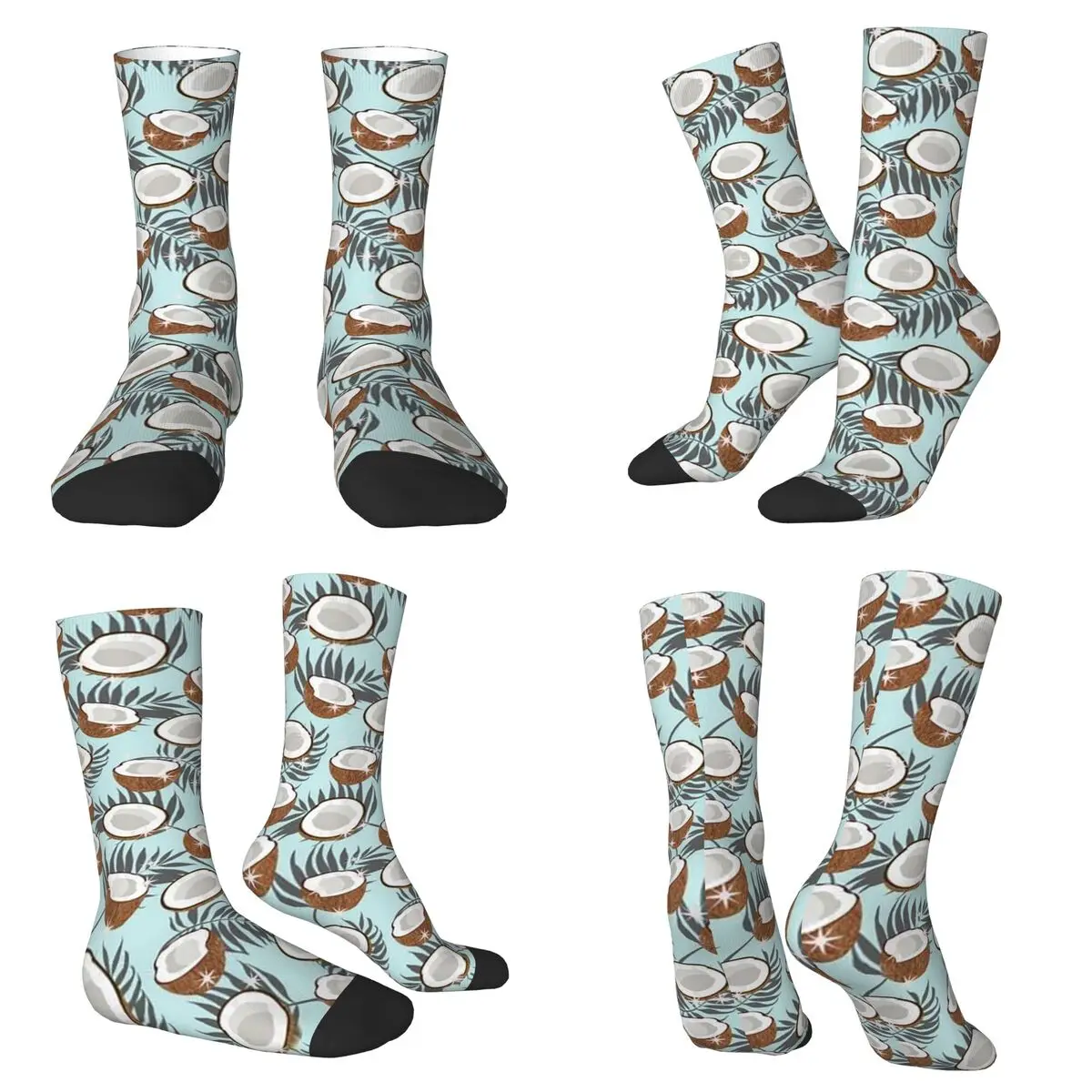 Coconut Milk Drink Element Socks Harajuku Sweat Absorbing Stockings All Season Long Socks for Man Woman Valentine's Day Gifts