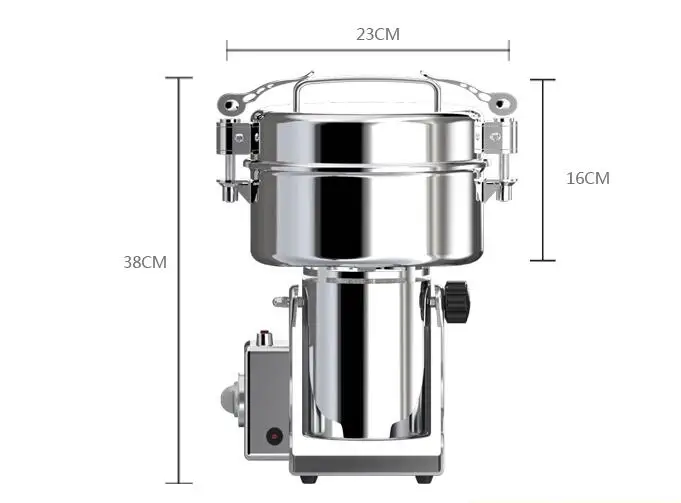 2200 جرام سعة كبيرة كسارة الطب الفولاذ المقاوم للصدأ التوابل الكهربائية الطاحن 220 فولت آلة طحن الطعام
