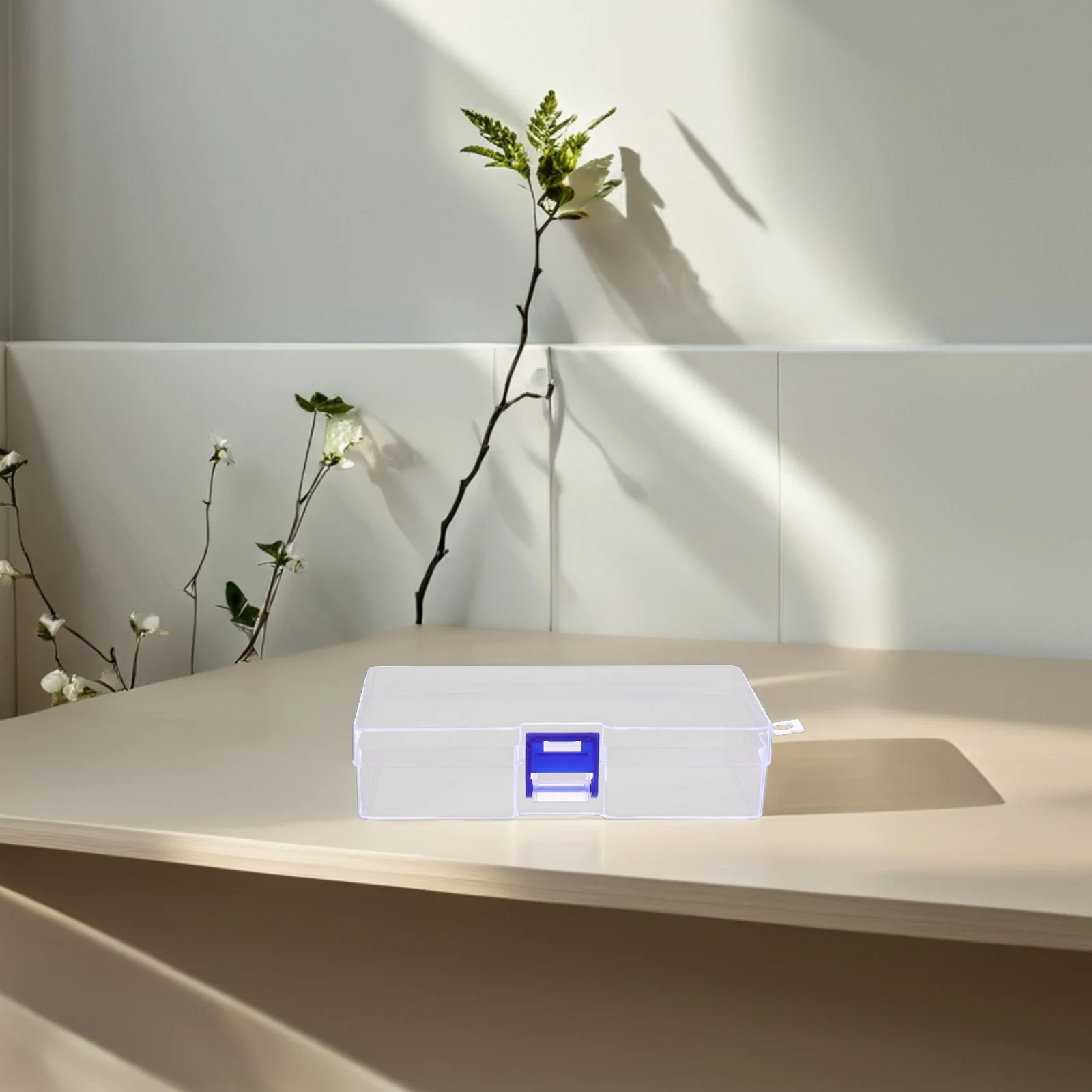 

10Pcs Durable Odorless PP Plastic Storage Box for Small Items Earrings Rings Beads Fishing Hooks Blue Buckle Storage Box