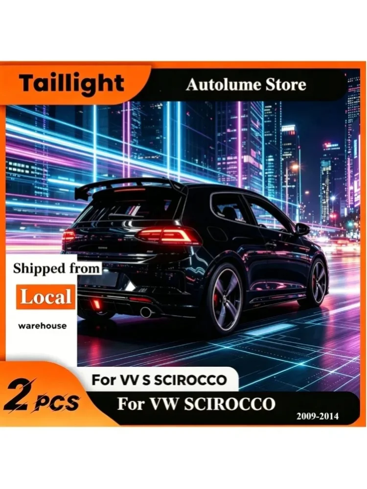 Full LED Rückleuchten Set für VW Scirocco 2008-2014 Heckleuchten mit Dynamischer Laufblinker Sequentiell DRL, Plug & Play Ohne Fehlermeldung Canbus Wasserdicht Schwarz Getönt Tuning