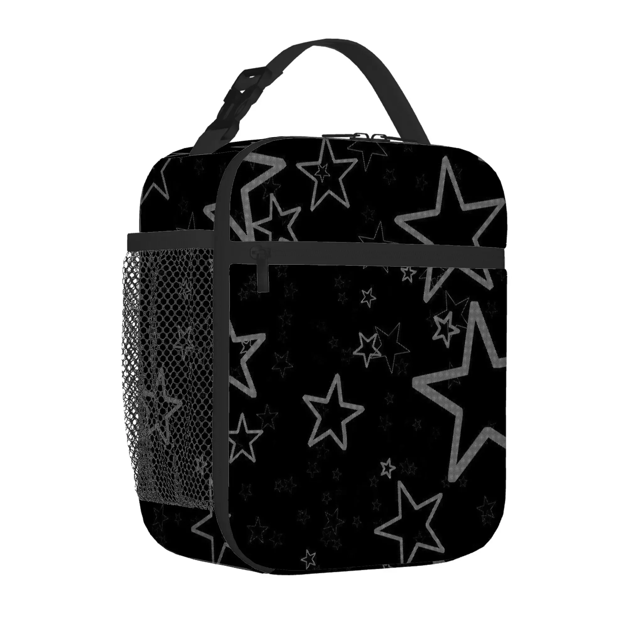Star Pattern Funny Insulated Lunch Box Portable Lunch Bag for Kids Teens Adults Reusable Lunchbox with Detachable Handle