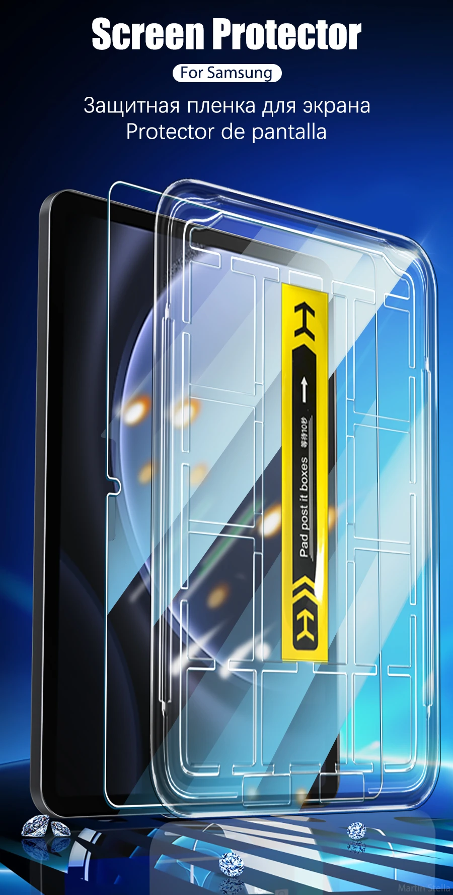 Gehärteter Glas-Displayschutz für Samsung Galaxy Tab S7 S9 Fe Plus S8 Ultra Tab S6 Lite A8 A11 Plus A9 Folie Einfache Installation – Detail 3