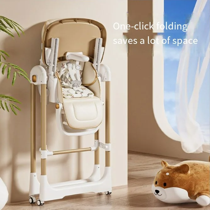 Cadeira de bebê sentada e deitada que pode ser dobrada em uma cadeira de balanço dois em um para jantar