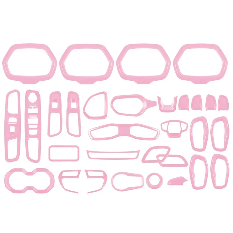 

31Pcs Car Interior Accessories Decoration Set for Jeep Renegade 2015-2020 (Pink)