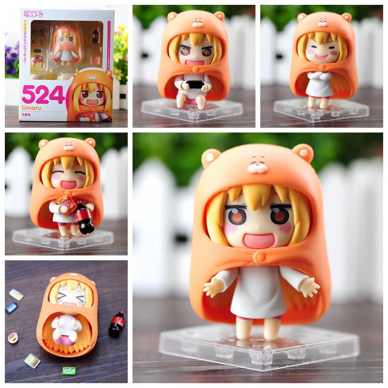 10CM Himouto! 524 Figure Umaru-chan Umaru Doma Q-Version Clay 524# Umaru Poseable Figurine with Interchangeable Faces Figura