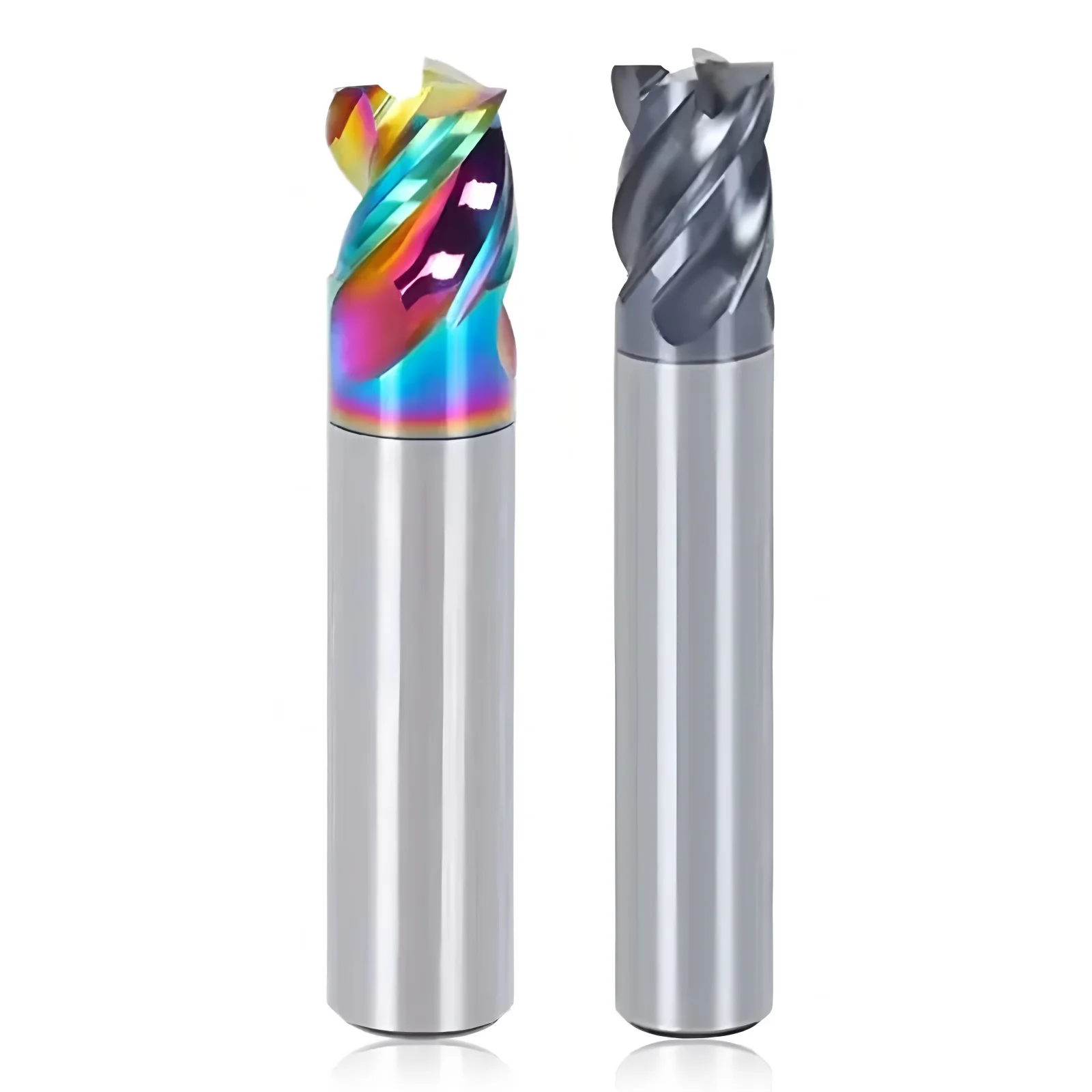 Short Length Solid Carbide End Mill, Coated for Aluminum/Steel/Metal, 1-12mm, Precision CNC Milling Tool