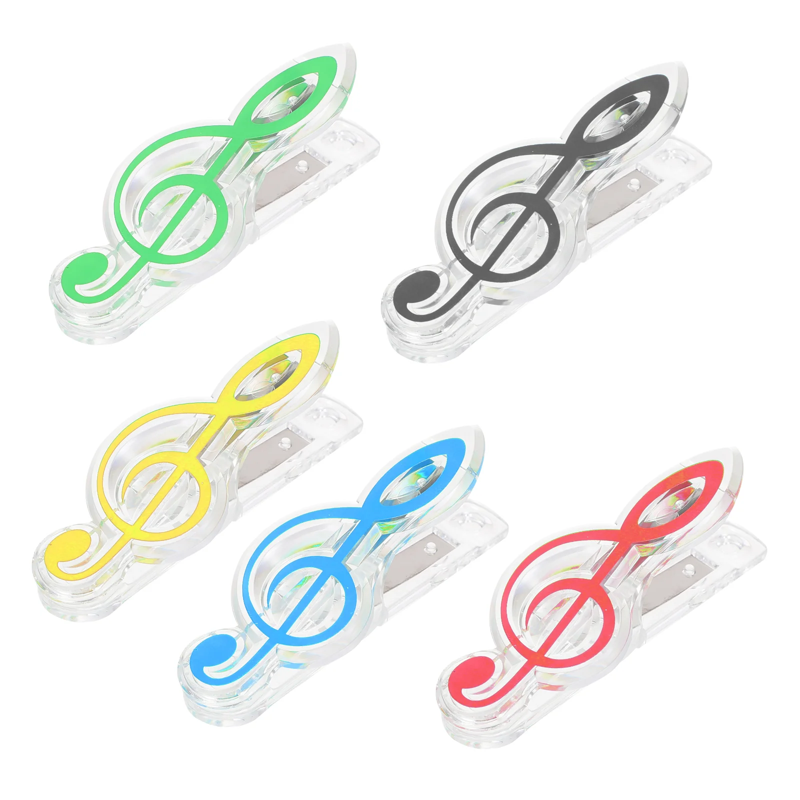 

5 Pcs Sheet Music Clef Clip Plastic Note Clamp Holder Book Clamps Score Pp Clips Memo