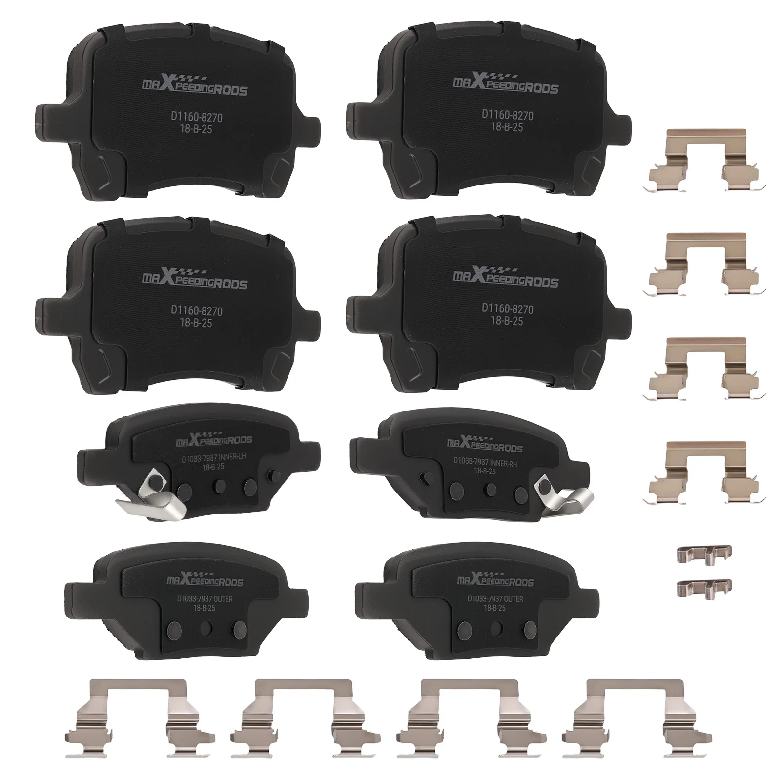 

Front Rear Ceramic Brake Pads Set for Chevrolet Malibu 2006-2012 P-1160 P-1033