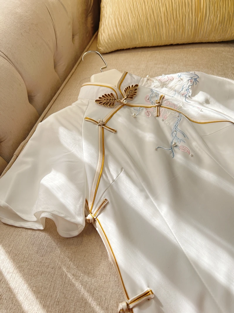 

Ретро-платье-ципао в стиле республики Чи, обновленная версия, длинное традиционное китайское платье для женщин