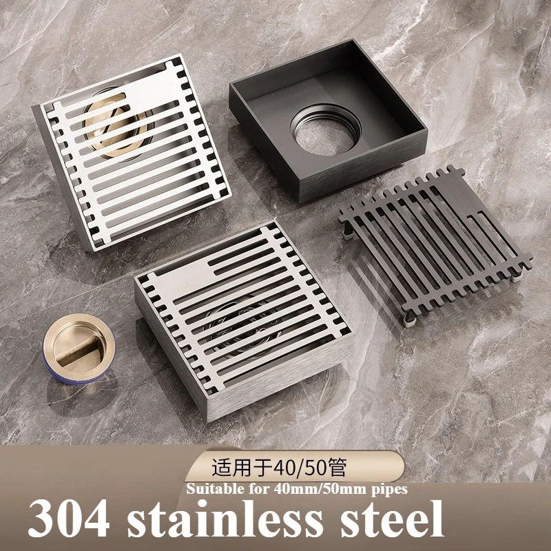 Partial hole floor drain deodorant and anti-reverse water SUS304 stainless steel straight row partial core  floor drain