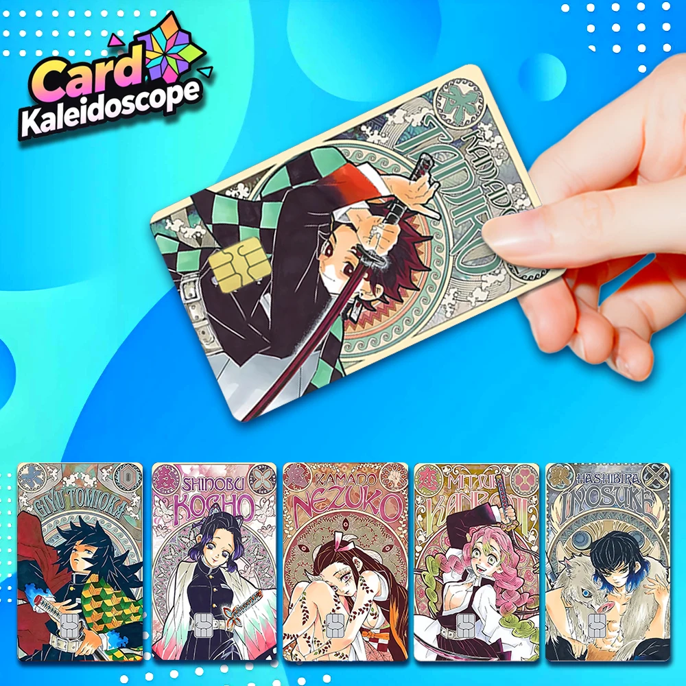 

Demon Slayer Corps Credit Card Skin Sticker Cartoon Anime Matte Stickers for VISA JCB Mastercard and Other IC Card Decorations
