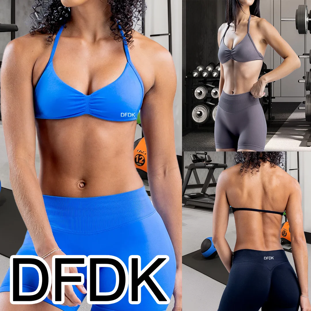 DFDK Hot Sale Women Seamless Fitness Set Wireless No Wire Sports Bra Stretch Compression Tummy Shaping Slim Gym Leggings