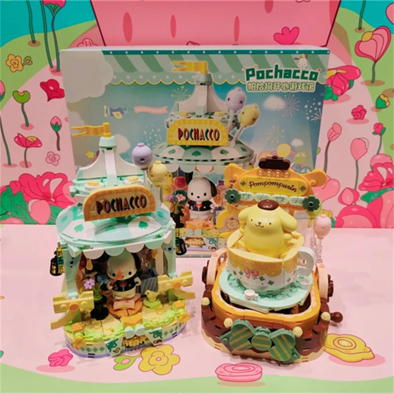 MINISO Sanrio building blocks mymelody model DIY assembly children\'s toys Kuromi Pochacco birthday gift kawaii figure