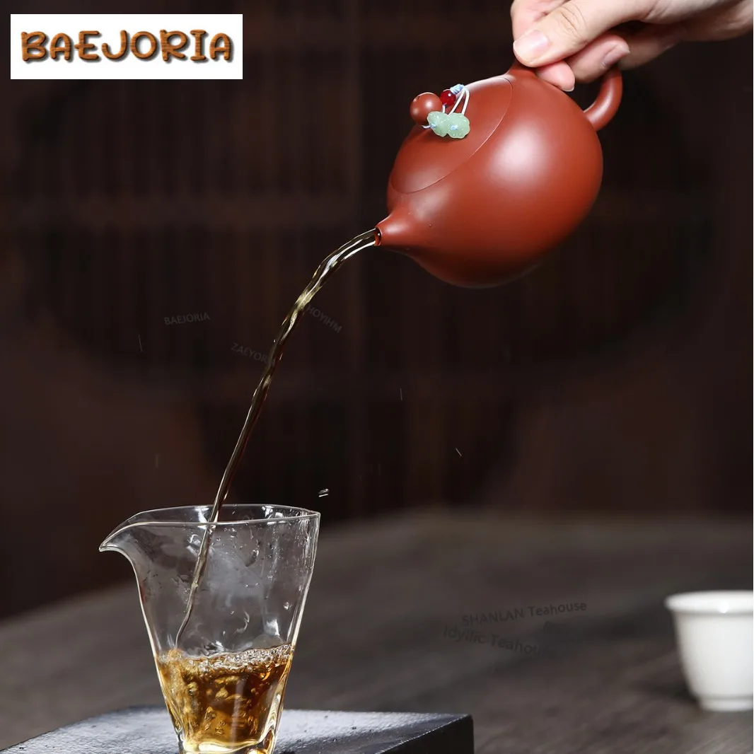 250ml Ancient Yixing Purple Clay Teapots Handmade Xishi Pot Raw Ore Dahongpao Mud Tea Maker Kettle Zisha Tea Set Collection