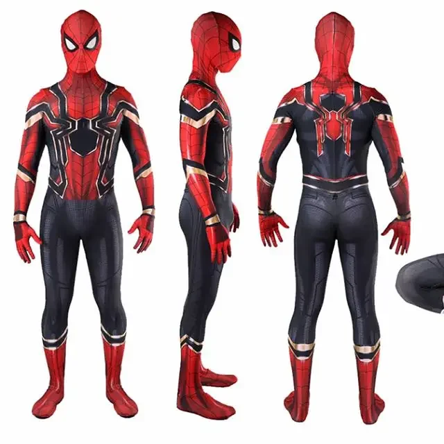 

Halloween Adults Kids Spiderman Movie Iron Man SpyBoy Costume Superhero Cosplay Zentai Homecoming Male Bodysuit Party JumpSuit