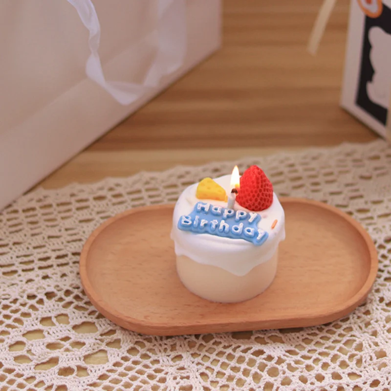 Mini Birthday Cake 3D Silicone Emulational Cake Candle Mould Scented Soap Mold Handmade Molds Resin Clay Making Cake Decor