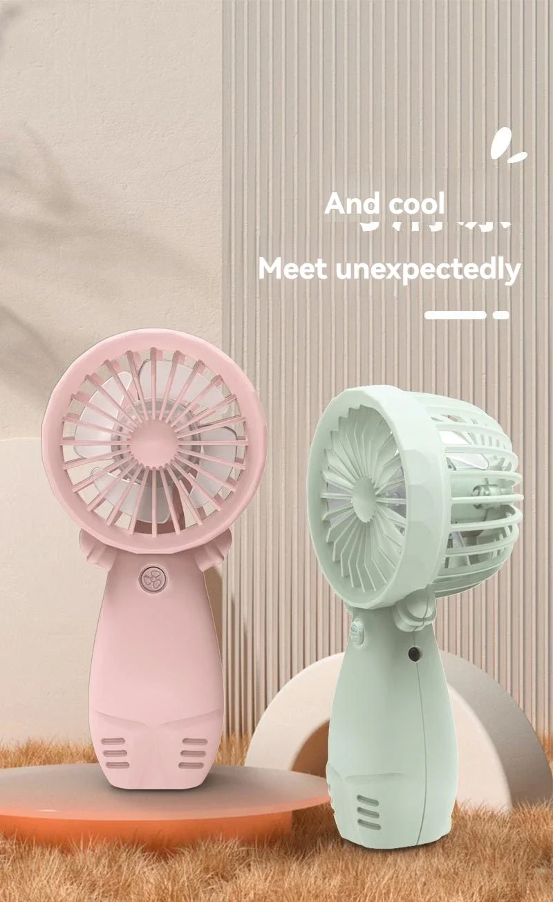 Mini ventilador de mano creativo, diseño lindo, silencioso, batería de larga duración, Hogar para estudiantes, Mini ventilador portátil recargable por USB, nuevo