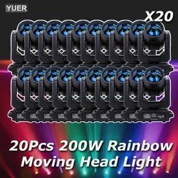 20Pcs/lot NEW 200W LED Moving Head Light Beam+Spot+18 Rotating Prisms+Rainbow Effect Dj Dmx Stage Light Effect Light Disco Bar