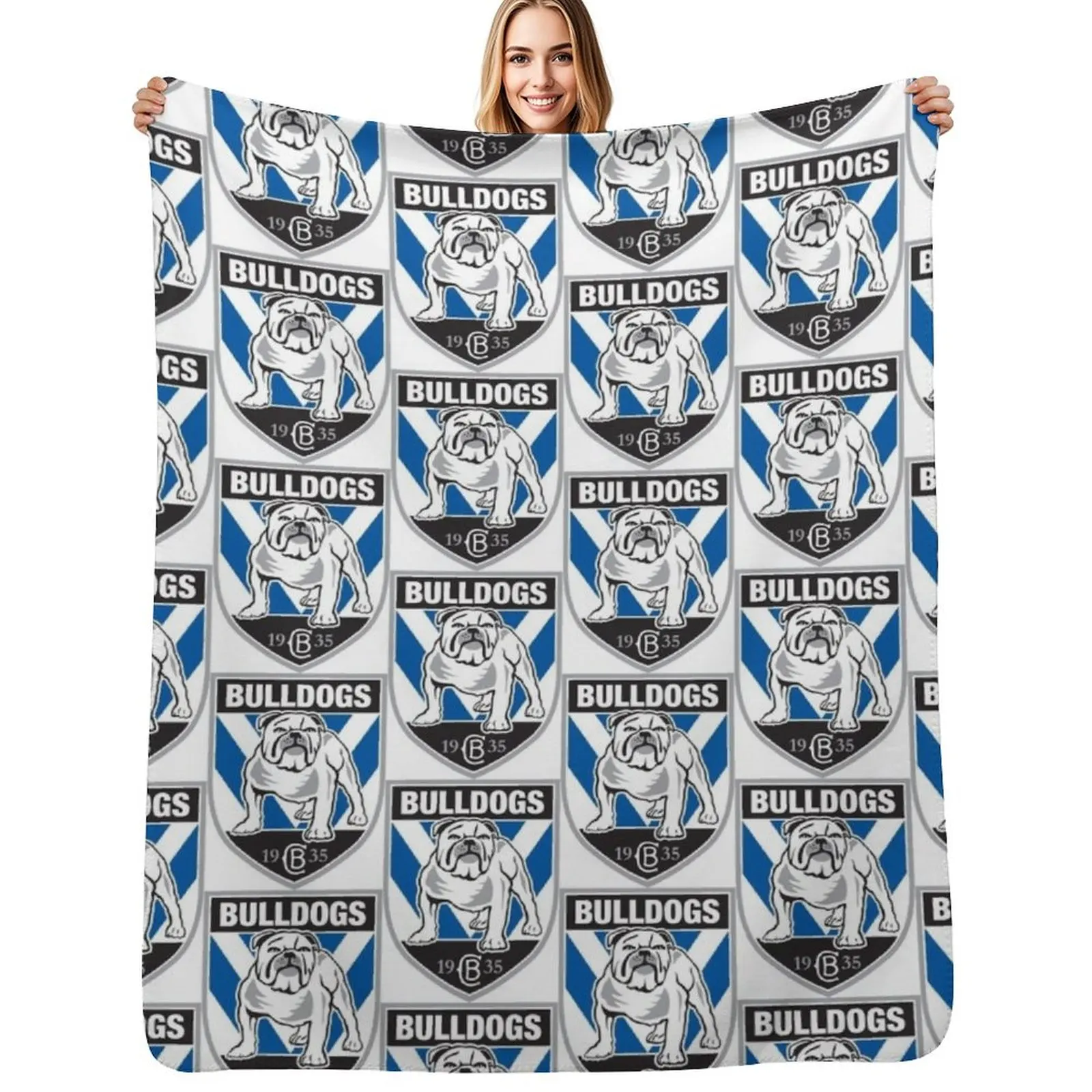 Rugby Bulldogs Canterbury Throw Blanket Breathable Lightweight Blanket for Adults Kids