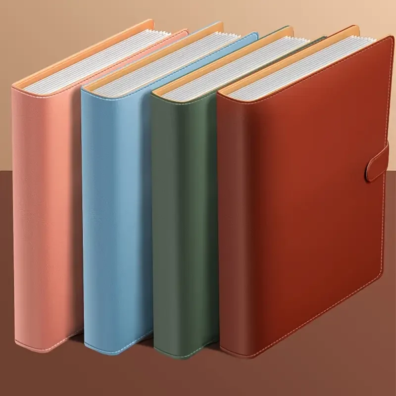 Raccoglitore A4 in pelle spessa per notebook, raccoglitore di documenti per famiglie, cartelle di file, organizer per materiale scolastico per ufficio