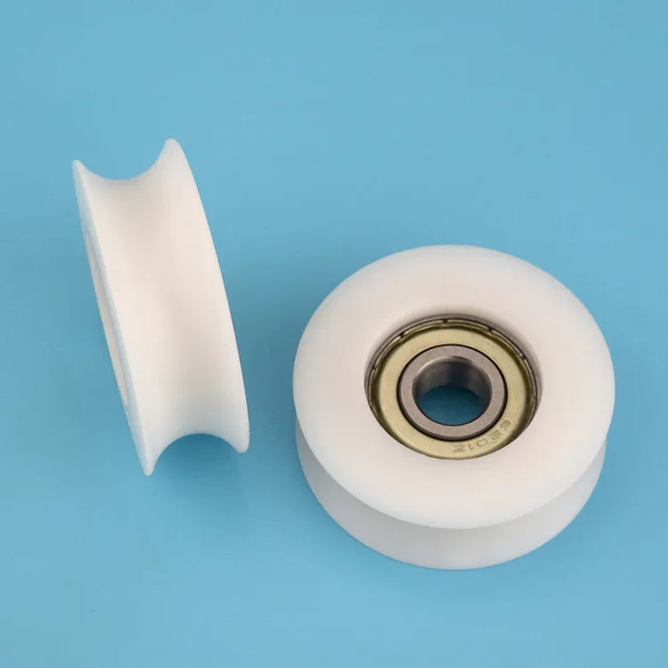 6201 bearing pulley with groove U groove concave wheel r8 walking track 16mm optical axis guide wheel nylon roller 12 x54 x18 - view 2