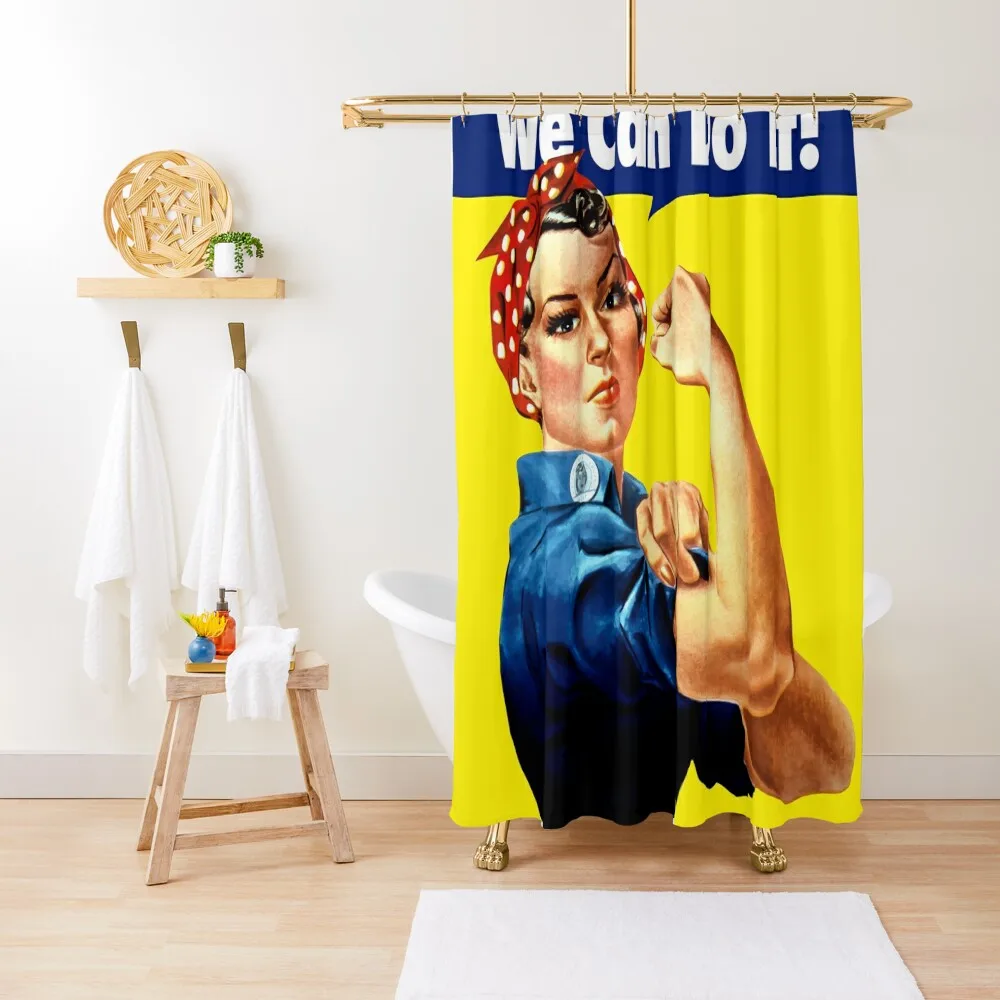 

Rosie the Riveter Shower Curtain Shower For Bathroom Set Bathroom Box Waterproof Shower Curtain