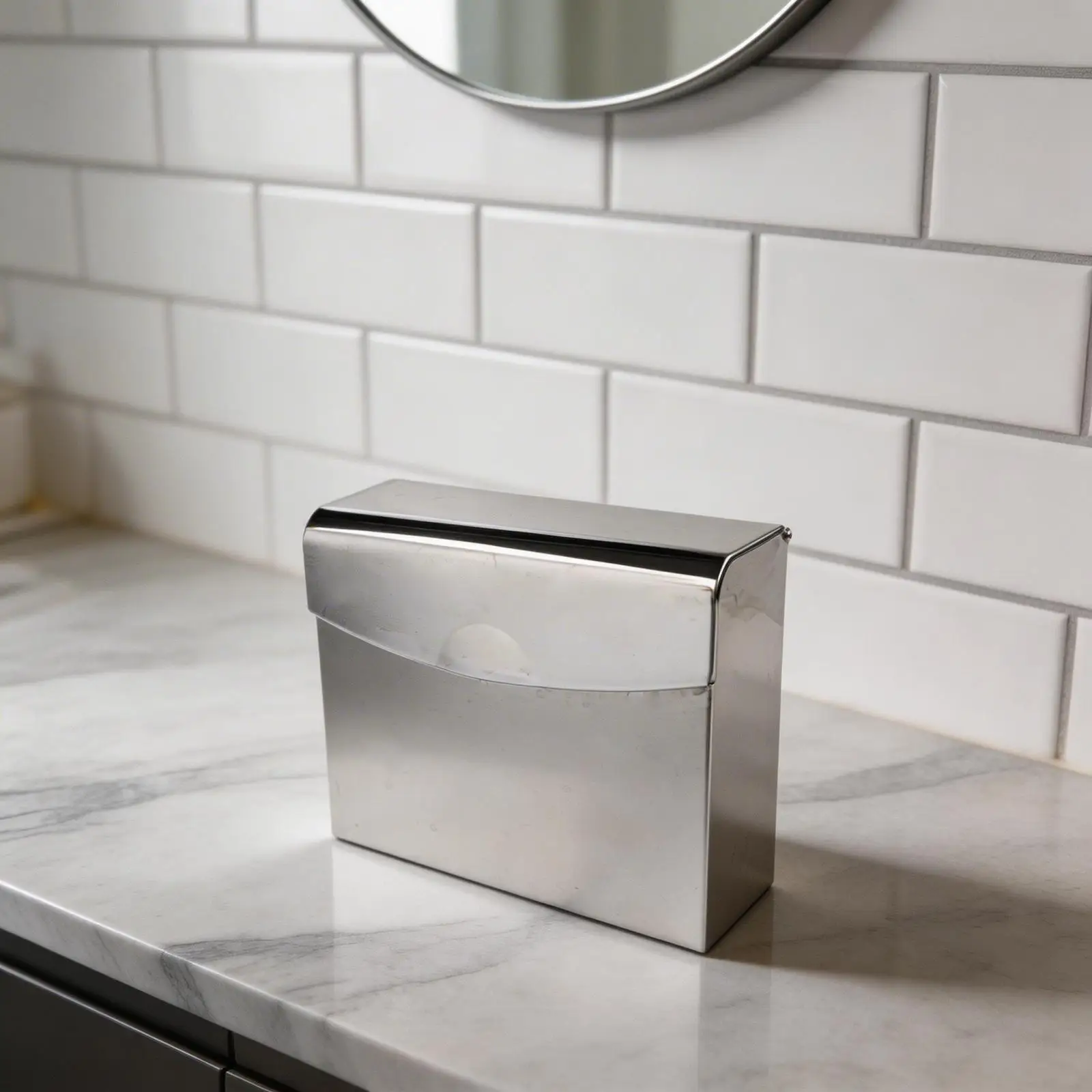 Stainless Steel Sanitary Napkin Disposal Receptacle with Sealed Lid Easy to Clean Suitable for Public and Private Bathrooms