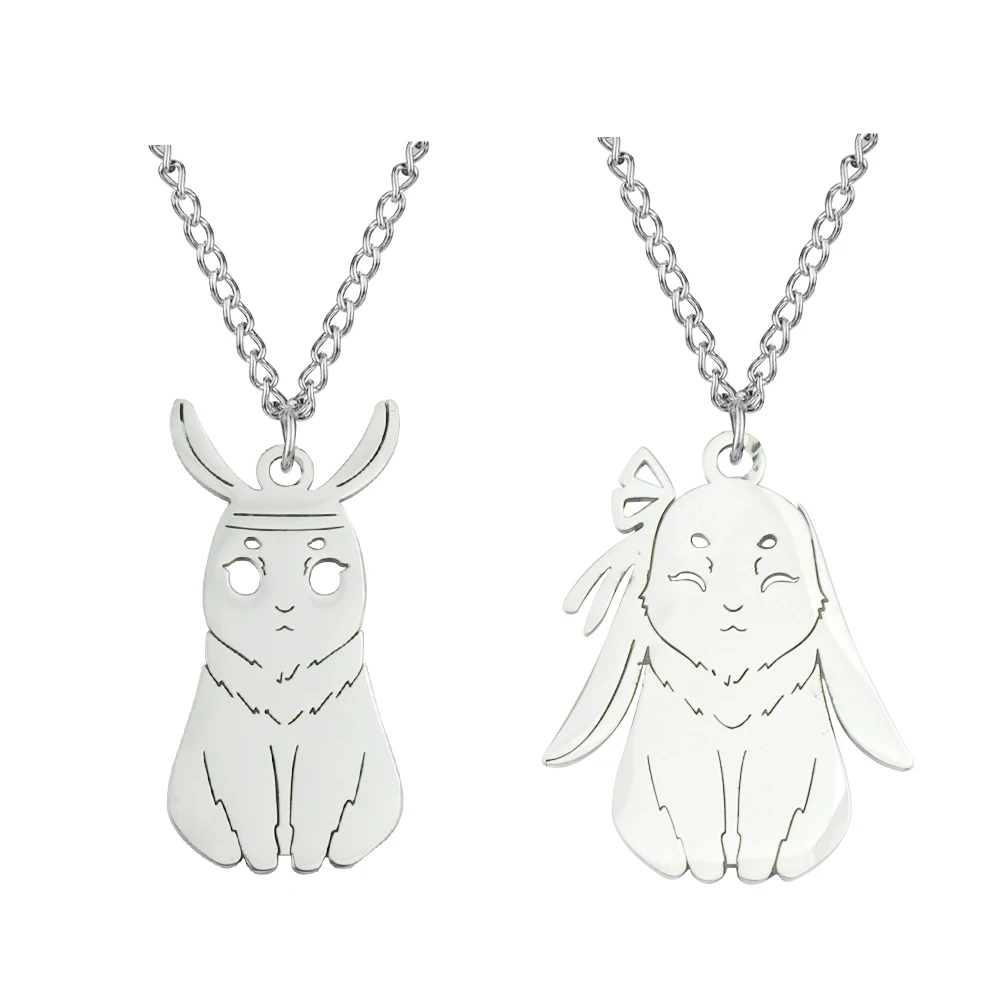 Collier Anime Mo Dao Zu Shi Grand Maître de la Culture Démonique Wei WuXian Lan WangJi Pendentif Lapin Unisexe Bijoux Cadeaux