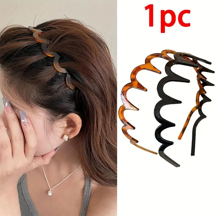 Women's Summer Wave Hair Band:Everyday Versatile-High Top Design-Tooth Comb|Retro Style-Elegant  Wave Hair Band·Non-Slip Design