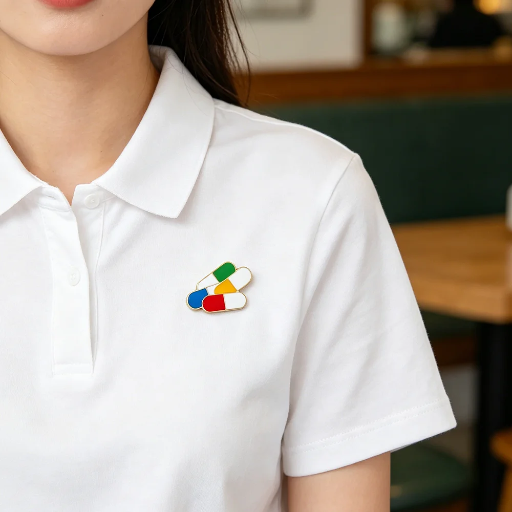 DCARZZ Colorful Enamel Pills Brooch Pin Medical Pharmacy Jewelry for Doctor Nurse Pharmacist Lapel Badge Accessories Gift view 6