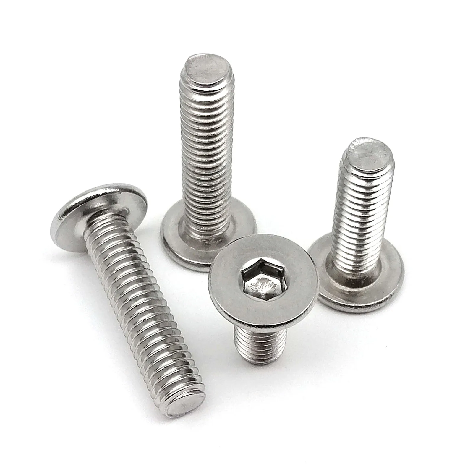 M2 M2.5 M3 M4 M5 M6 M8 A2 304 Stainless Steel Hex Hexagon Socket Ultra Thin Flat Wafer Allen Head Screw Bolt L=3-100mm