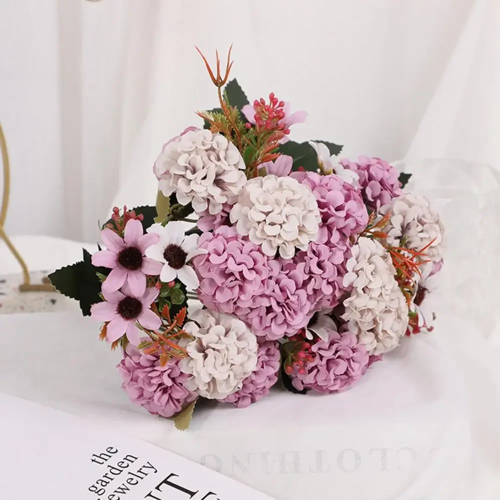 1 Bouquet Fake Flower Non-fading Easy to Care Decorative Eye-catching Fake Flower   Faux Flower Bouquet  for Wedding