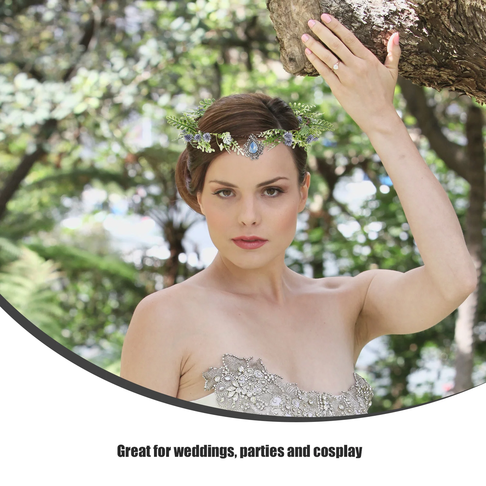 Elegant Handmade Floral Crown Bridal Headpiece Fairy Accessories Vintage Style Sparkling Crystals Wedding Cosplay Special