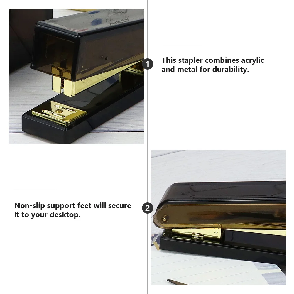 Acrylic Metal Office Desk Stapler Heavy Duty Long Capacity For Home School Classroom Decorative Craft Stapler Portable