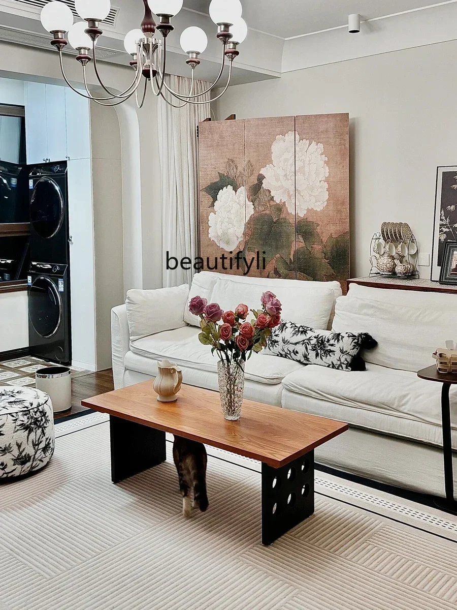 

DD25Nordic cave solid wood coffee table Chinese ancient style simple living room household tea table designer small apartment