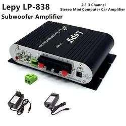 Lepy LP-838 HIFI Amplifier 2.1 Channel Subwoofer Amp Car Home Theatre Sound System Amplificadora DC 12V3A