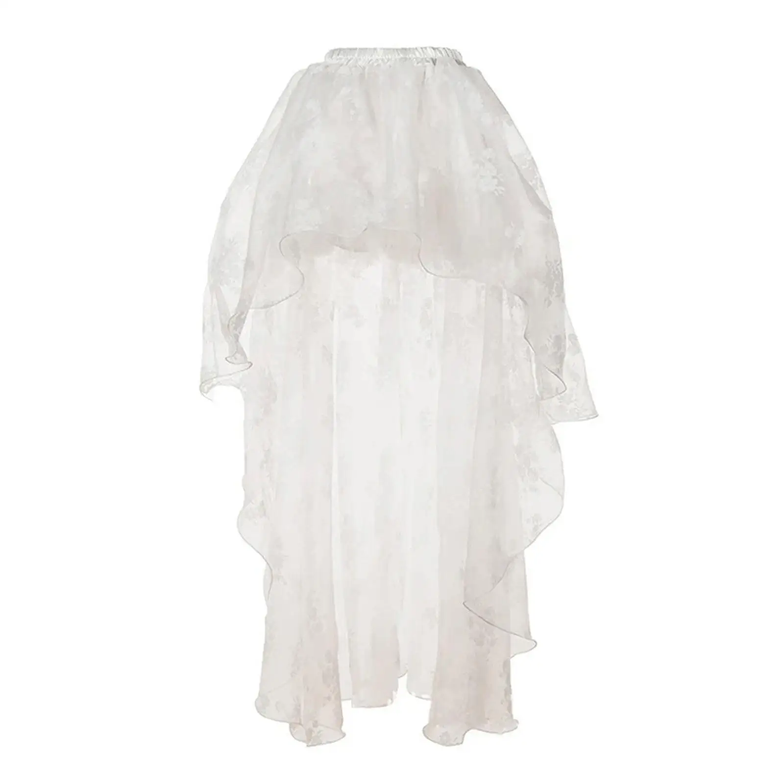 Women High Low Tutu Skirts Layered Mesh Tulle Skirt Dress Fancy Dress Tulle Bustle Skirt for Costume Formal Stage Performance