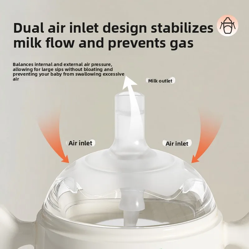 Youkebei 240ML 1-3Y Baby Silicone Bottles Anti Choking Baby Bottle No BAP Baby Feeding Bottles Wide Mouth Bottle Kids Water Cup
