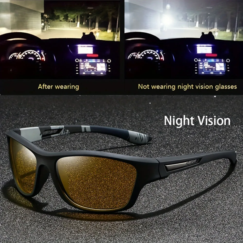 3 Stück gelbe Nachtsicht-Anti-Glare-Brille für Männer und Frauen, zum Fahren, Angeln, Strand, Sonnenbrille, UV-Schutz, Polycarbonat-Brille – Detail 7