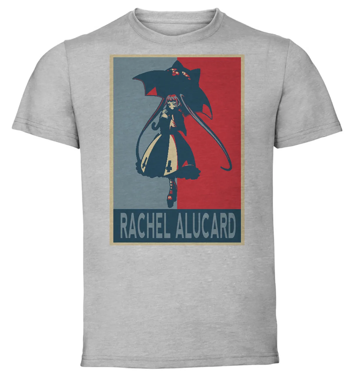 T-shirt Unisex Grey Propaganda Pixel Art Pixel Art Blazblue Rachel Alucard