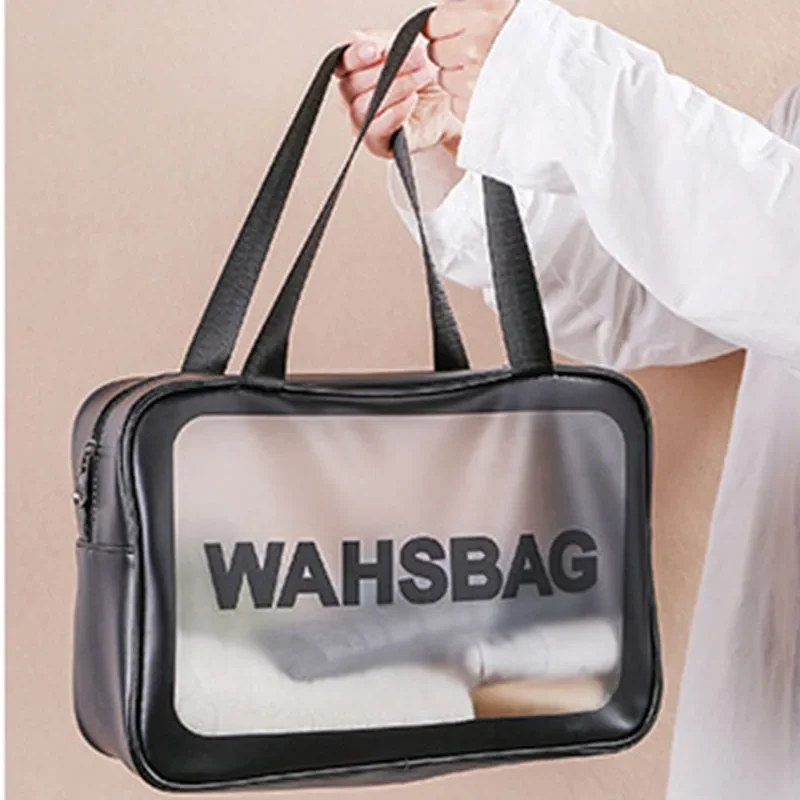 Black//White/pink Transparent Portable Women Travel Wash Bag Waterproof Makeup Storage Pouch Large Capacity Cosmetic Organizer