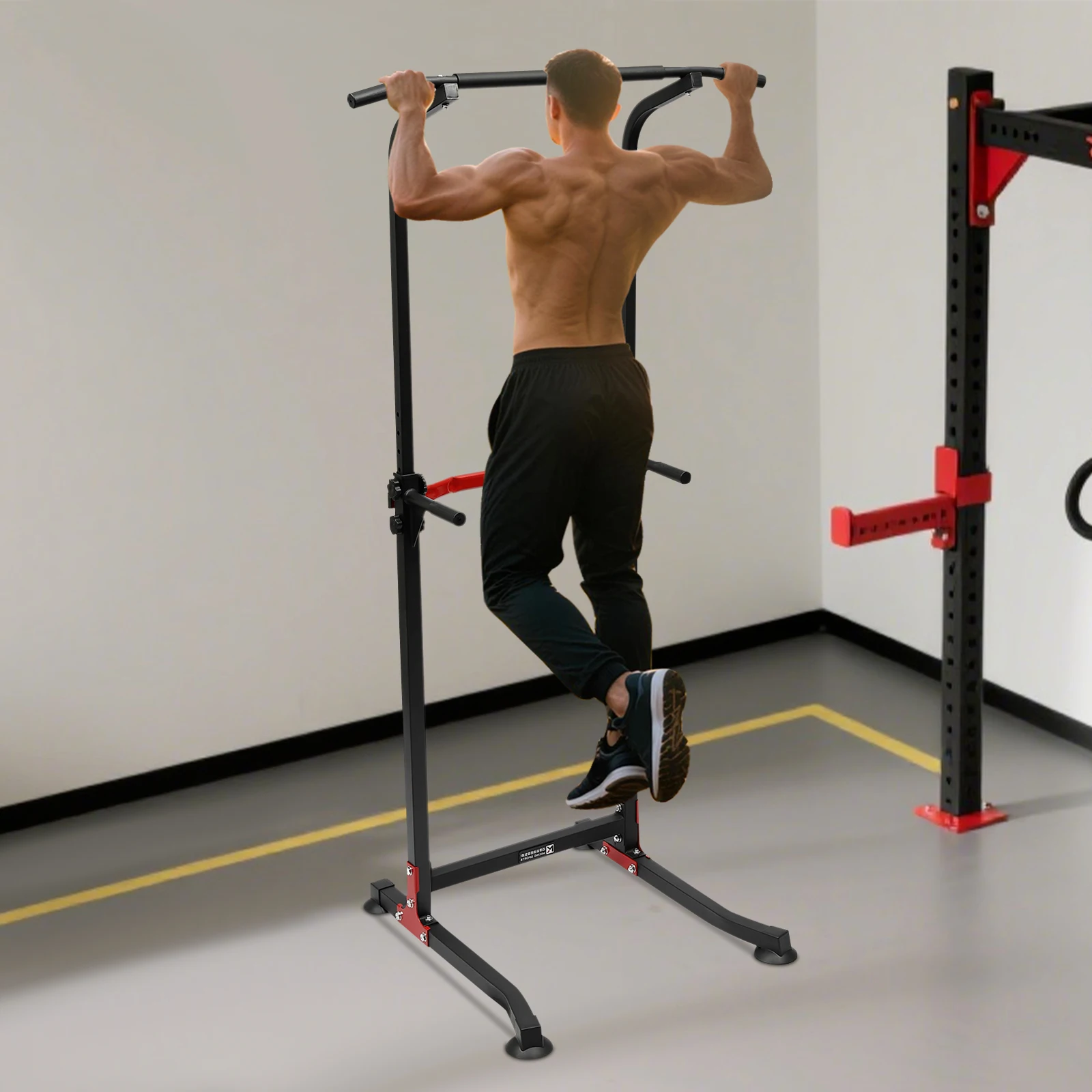 Multifunktionales Klimmzuggerät für den Innenbereich, höhenverstellbar, 165–210 cm, Fitness-Trainingsgerät für das Heim-Fitnessstudio