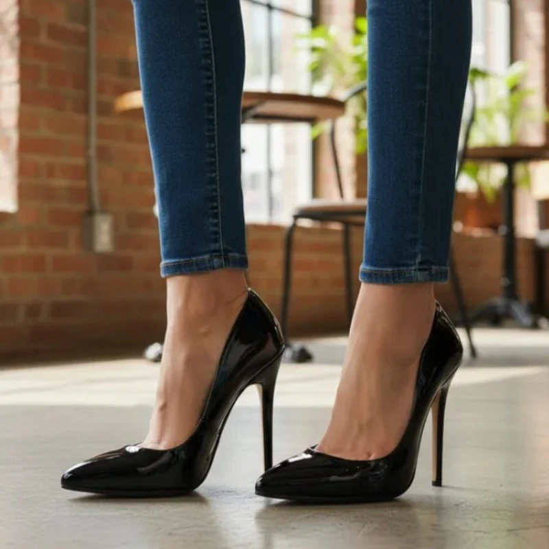 

Сексуальная женская обувь, туфли-лодочки с острым носком, туфли-лодочки на очень высоком тонком каблуке 15 см, туфли на шпильке для косплея, женские красные, черные, золотые, вечерние Sapatos Feminino