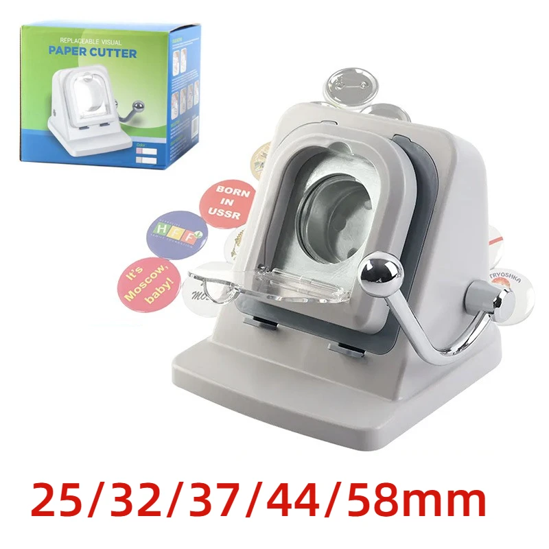 25/32/37/44/58mm Button Maker Paper Cutter, Light Circle Punch for DIY Crafts