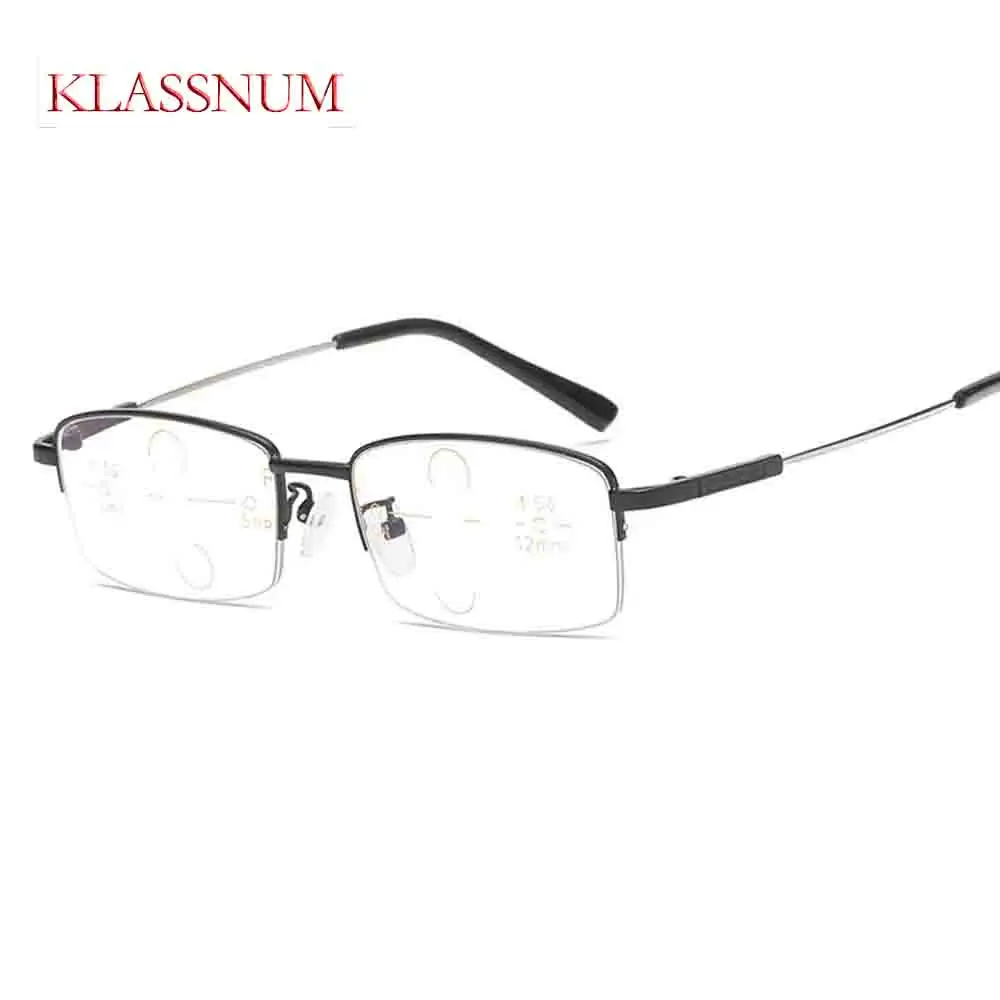 

Photochromic Multifocal Reading Glasses Memory Titanium Frame Anti Blue Light Glasses Women Men Photochromic Presbyopia Glasses