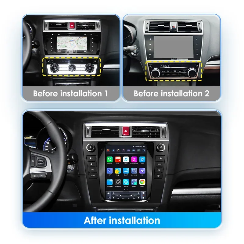 Hizpo 9.7inch For Tesla Style Car Radio For Subaru Legacy Outback 2015-2019 support factory amplifier (such as Harman Kardon), support factory backup camera Android Auto 4G Wireless Carplay DSP Multimedia Player 2Din Stereo Autoradio Navigation GPS Car AI